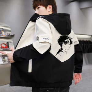 Men's Hooded Zip Jacket with Back Print
