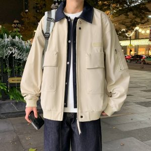 Men's Canvas Work Jacket with Flap Pockets
